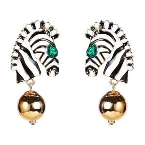 Zebra Head Dangle Earrings